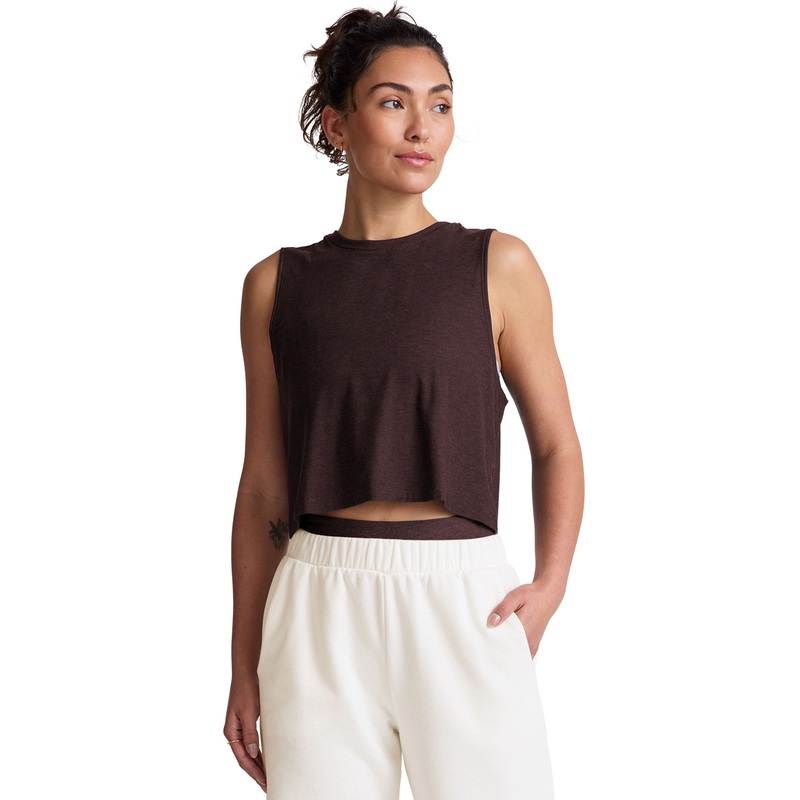 Featherweight Minimal Cropped Tank – Dark Chocolate Heather