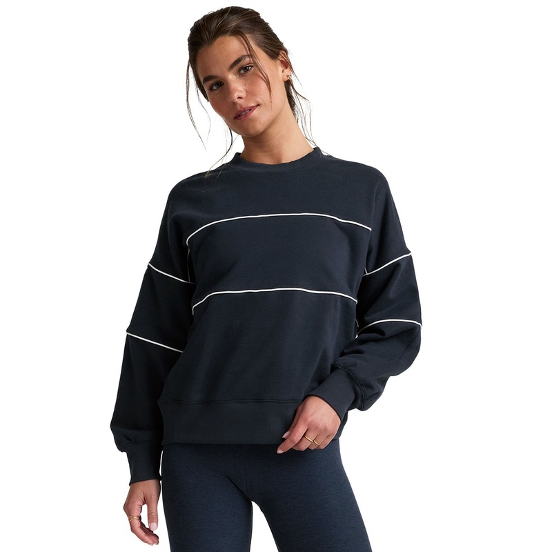 LuxeFleece Piper Oversized Sweatshirt – Nocturnal Navy