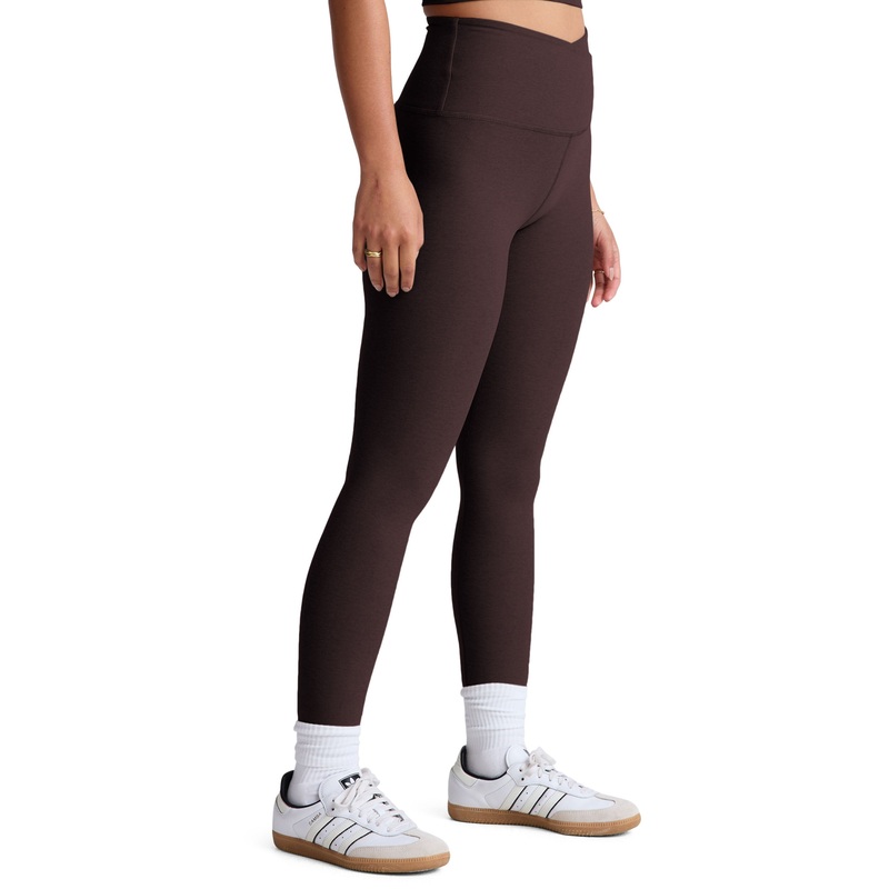 Spacedye At Your Leisure High Waisted Midi Legging – Dark Chocolate Heather