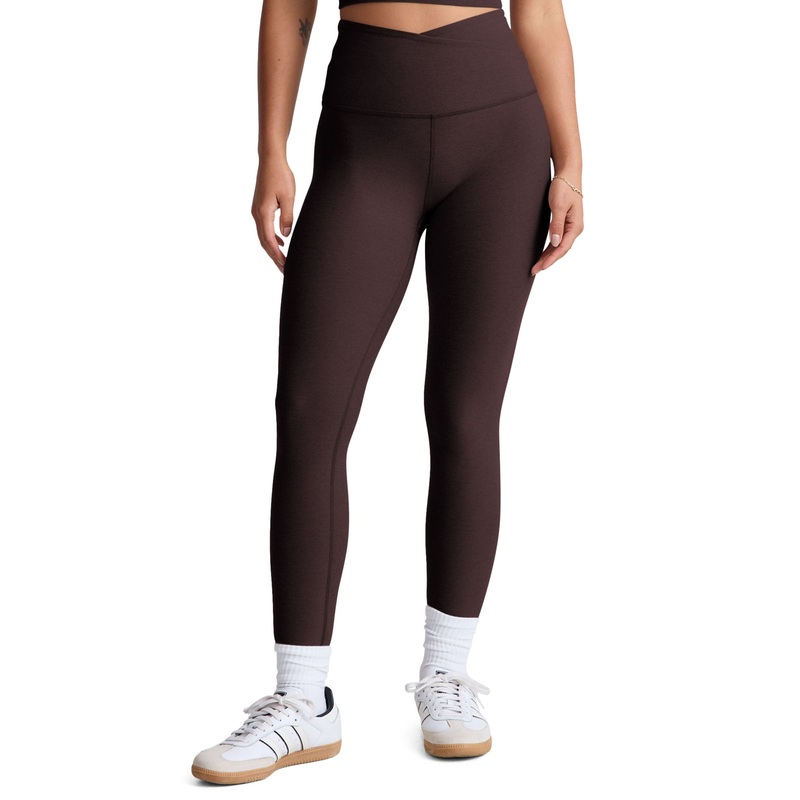 Spacedye At Your Leisure High Waisted Midi Legging – Dark Chocolate Heather