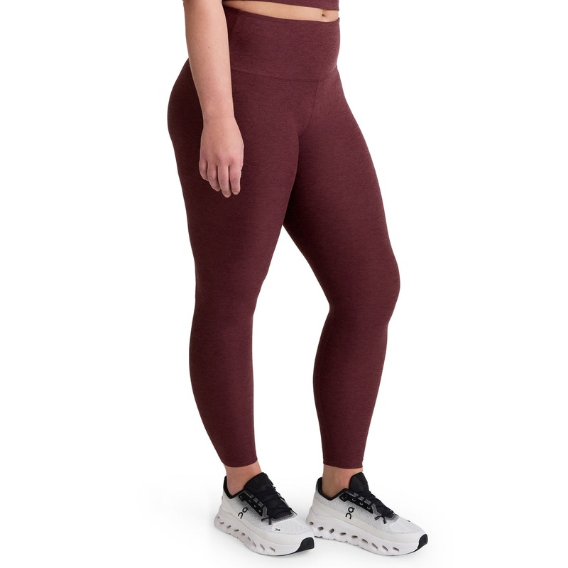 Spacedye Caught In The Midi High Waisted Legging – Midnight Burgundy Heather