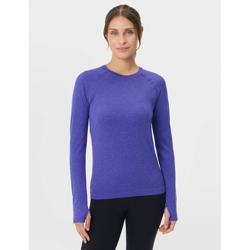 Athlete Seamless Workout Long Sleeve Top – Aura Blue/Rich Blue Marl