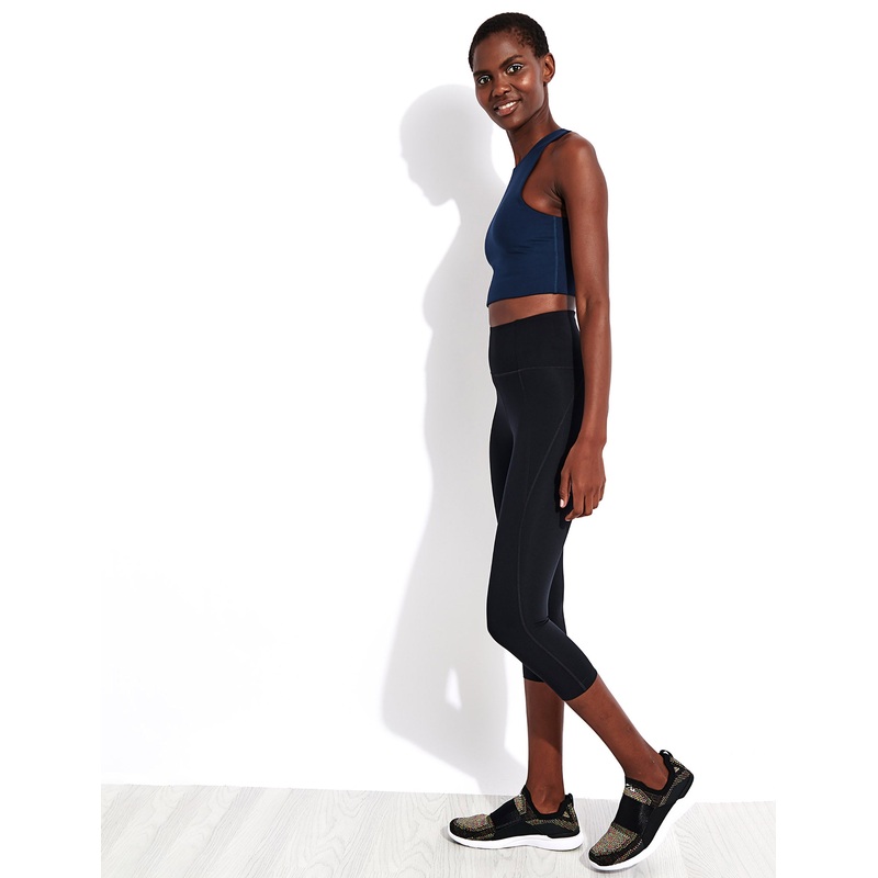 Compressive High Waisted Capri Legging – Black