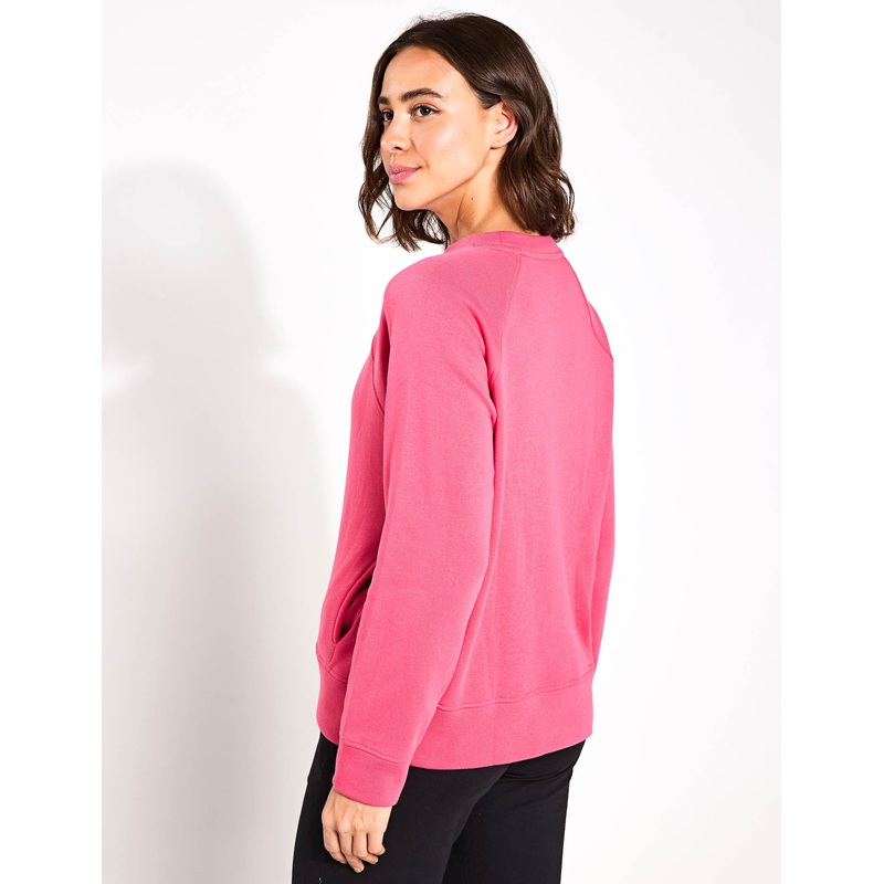 Cotton Rich Crew Neck Sweatshirt – Raspberry