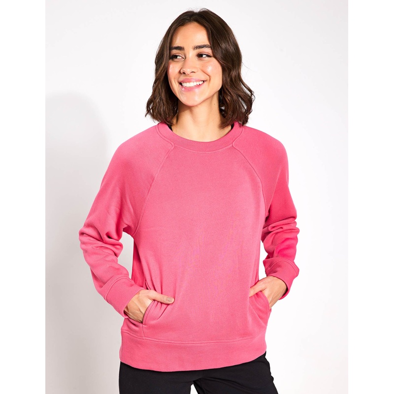 Cotton Rich Crew Neck Sweatshirt – Raspberry