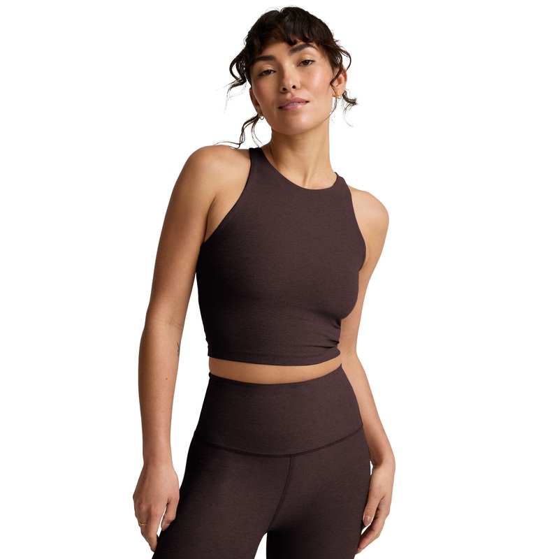 Spacedye Refocus Cropped Tank – Dark Chocolate Heather