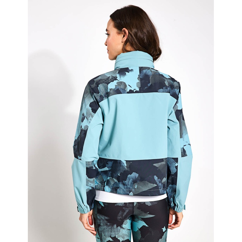 Waterproof Hooded Cropped Sports Jacket – Dusted Aqua