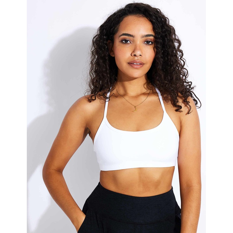Spacedye Slim Racerback Bra – Cloud White
