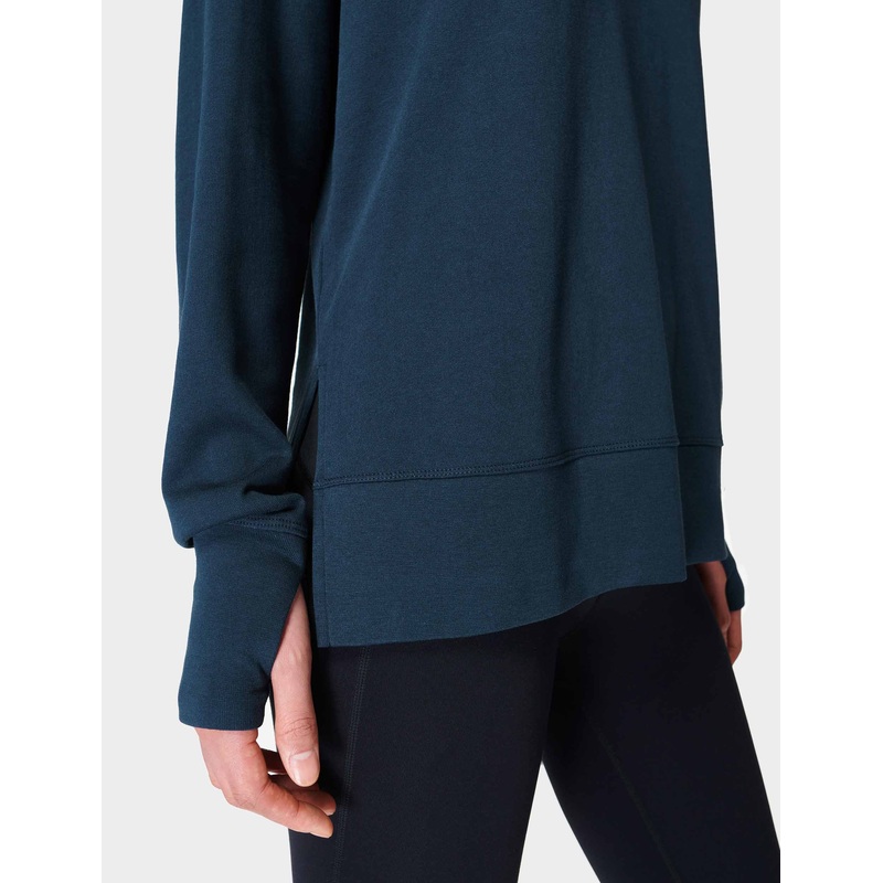 After Class Longline Sweatshirt – Navy Blue