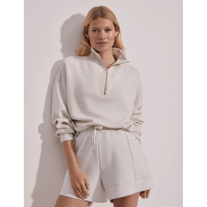 Hawley Half Zip Sweat – Ivory Marl