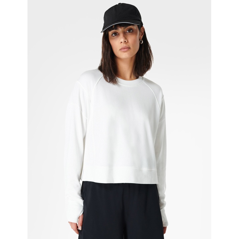 After Class Crop Sweatshirt – Lily White