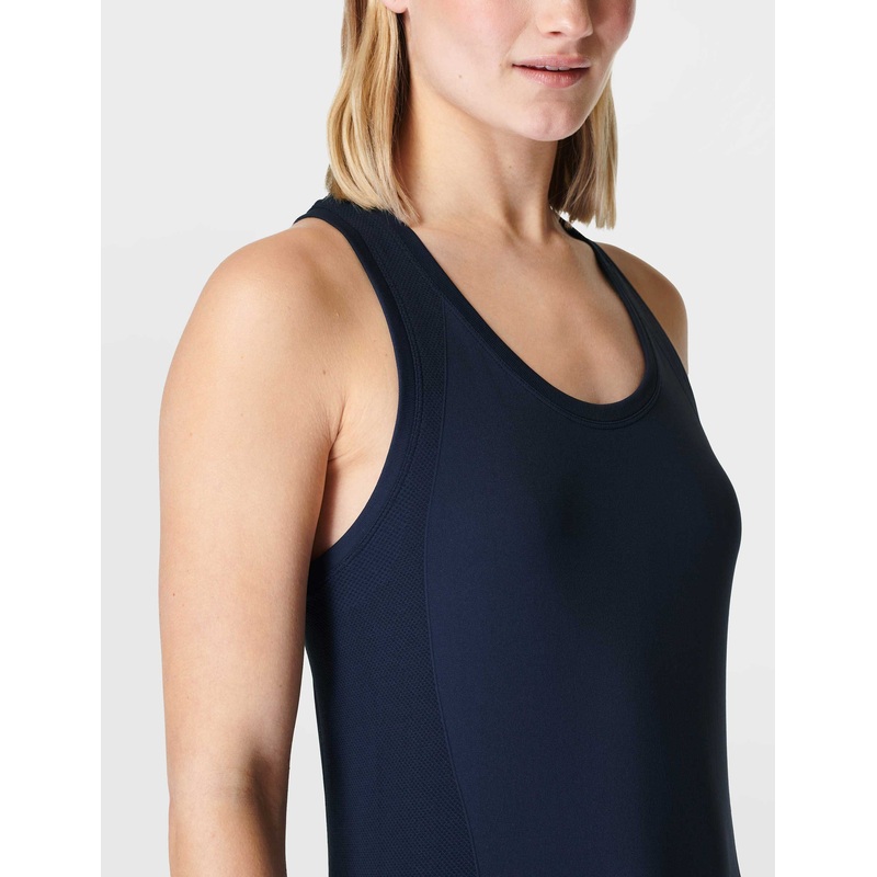 Athlete Seamless Gym Vest – Navy Blue