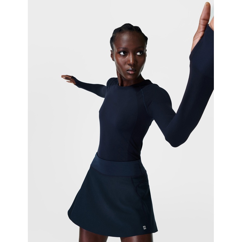 Athlete Seamless Workout Long Sleeve Top – Navy