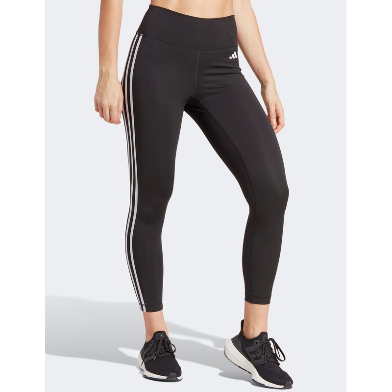 Train Essentials 3-Stripes High Waisted 7/8 Leggings – Black
