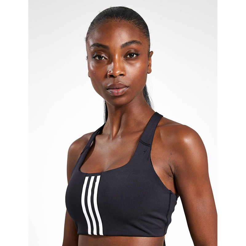 Powerimpact Training Medium-Support 3-Stripes Bra – Black