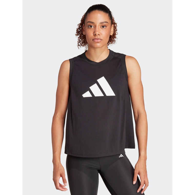 Train Essentials Big Performance Logo Training Tank Top – Black