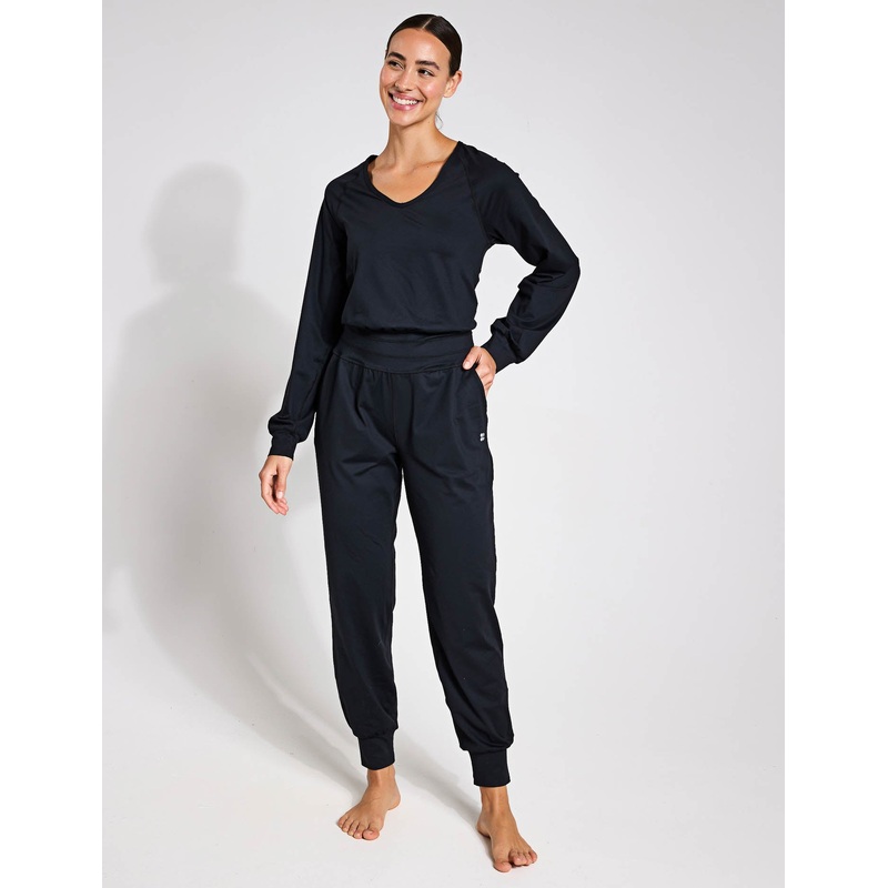 Gaia Yoga Long Sleeve Jumpsuit – Black