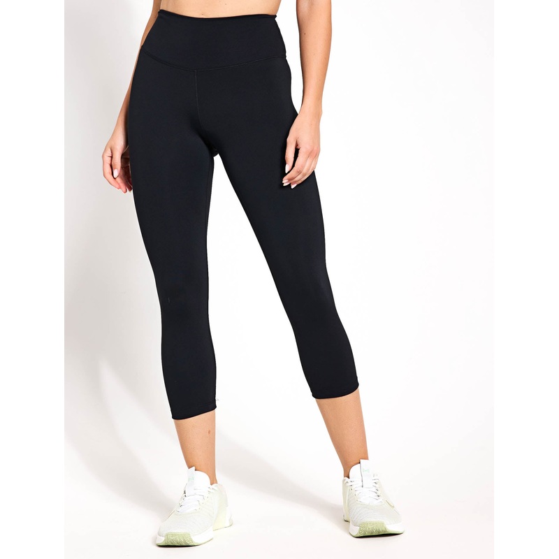 One High Waisted Crop Leggings – Black