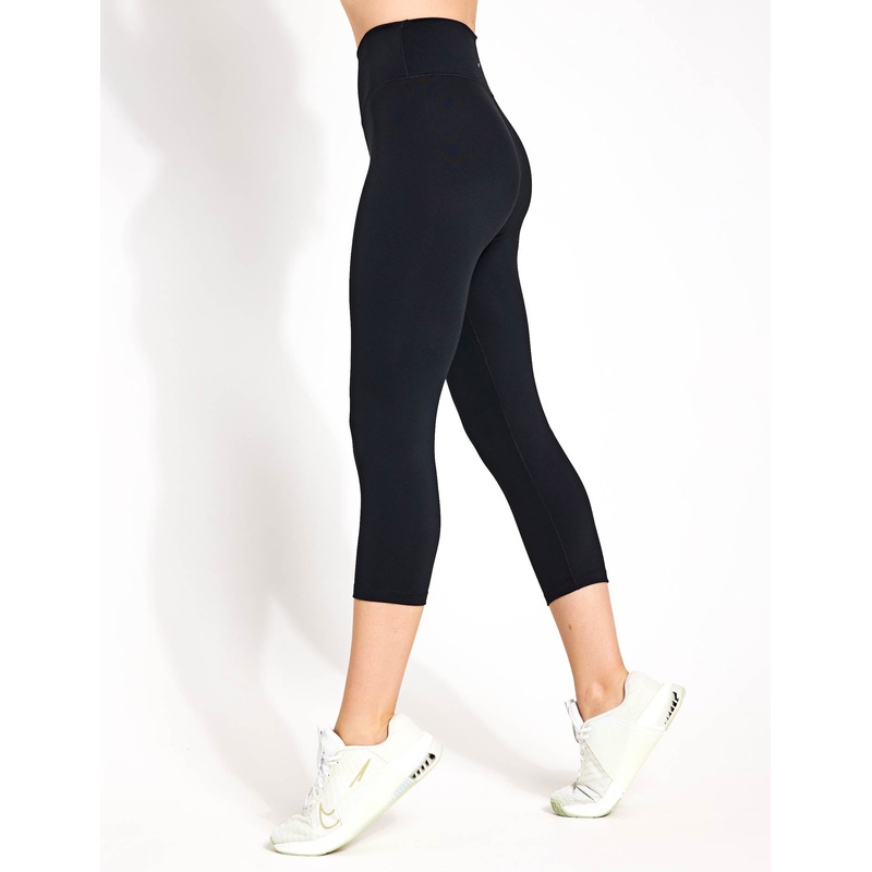 One High Waisted Crop Leggings – Black