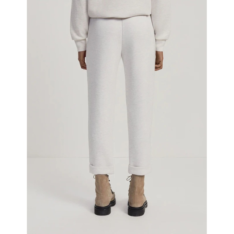 The Rolled Cuff Pant 25″ – Ivory Marl