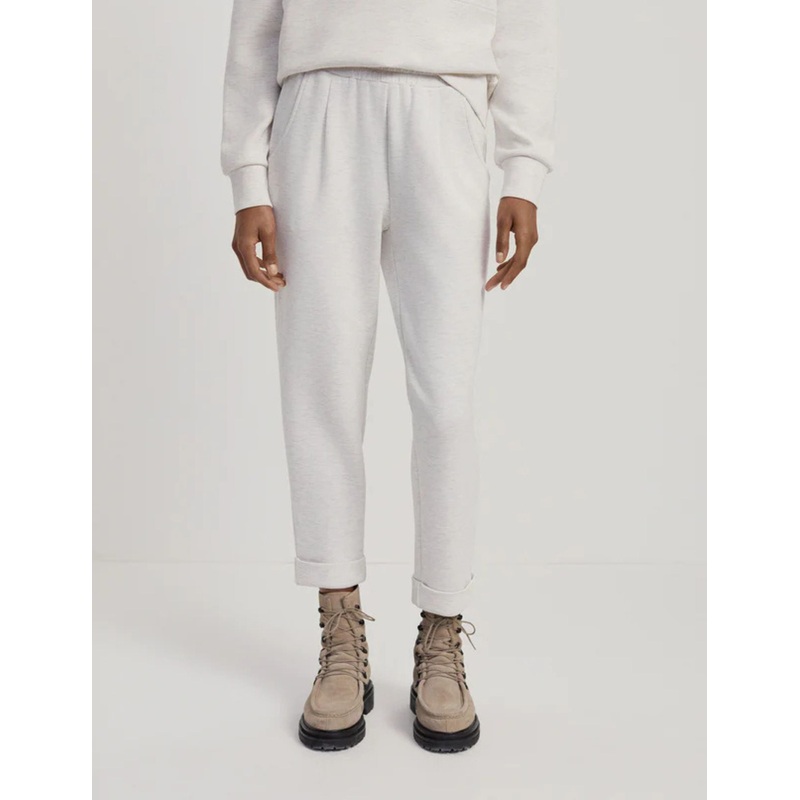 The Rolled Cuff Pant 25″ – Ivory Marl