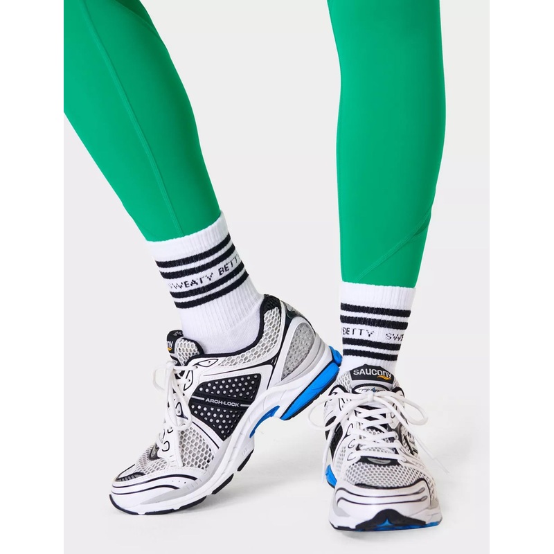 Varsity Slogan Socks – White Black