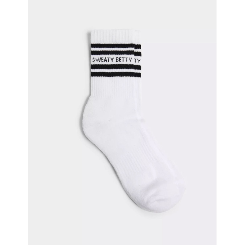 Varsity Slogan Socks – White Black