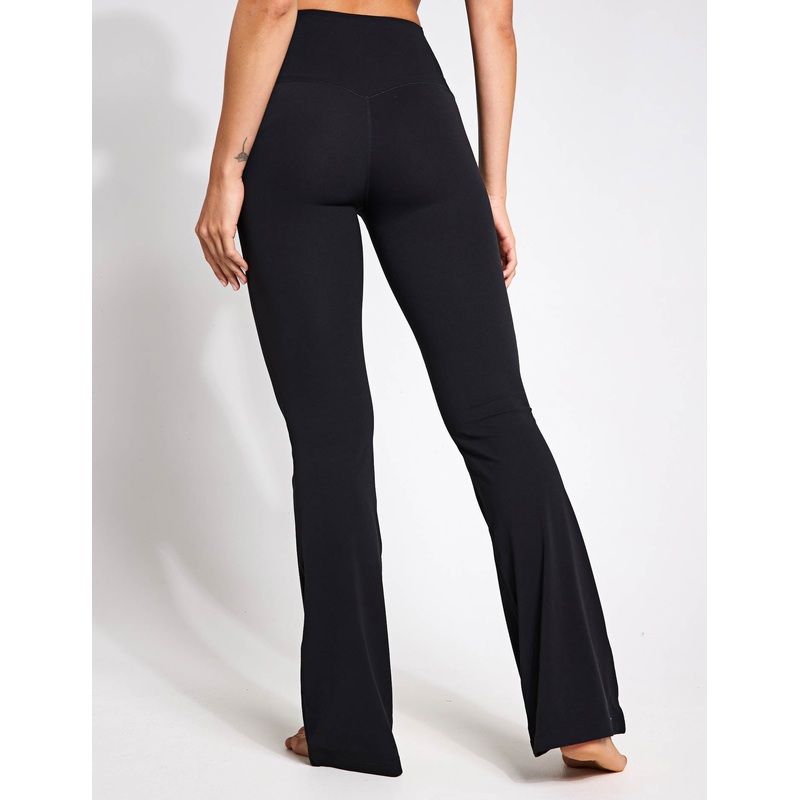 Zenvy High Waisted Flared Leggings – Black