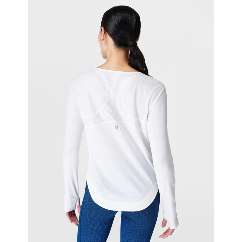 Breathe Easy Running Long Sleeve Top – White