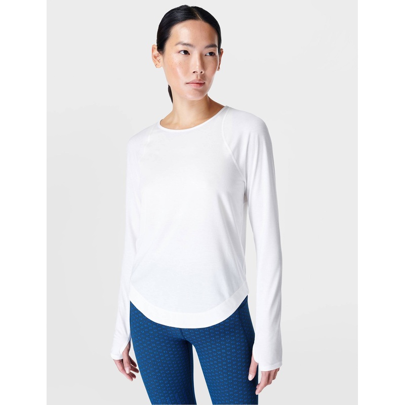 Breathe Easy Running Long Sleeve Top – White