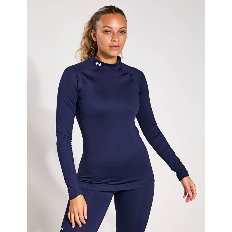 ColdGear Authentics Mock Neck – Midnight Navy/White