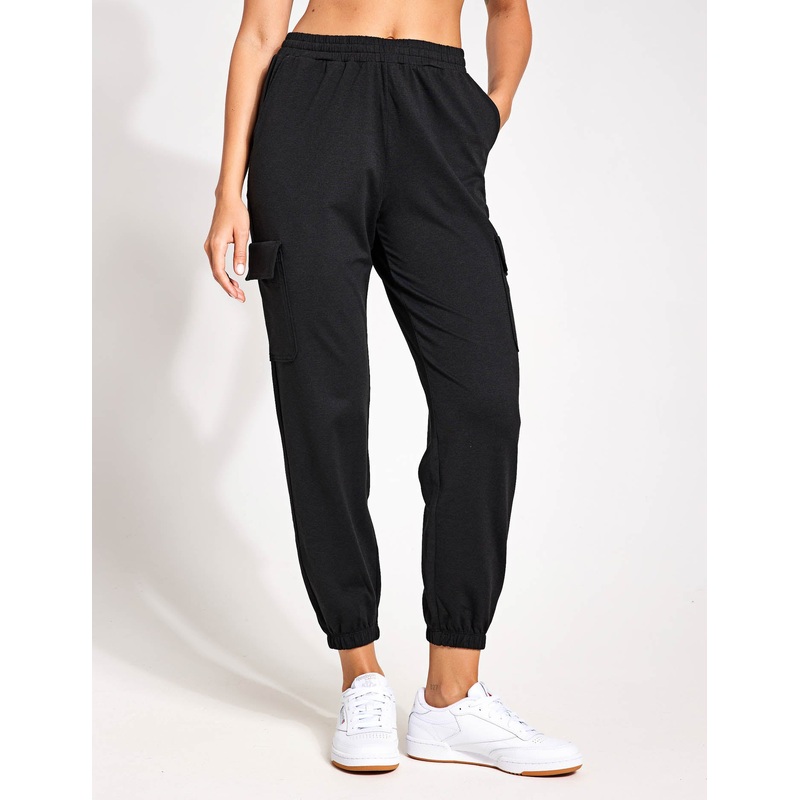 Boyfriend Cargo Jogger – Black Heather
