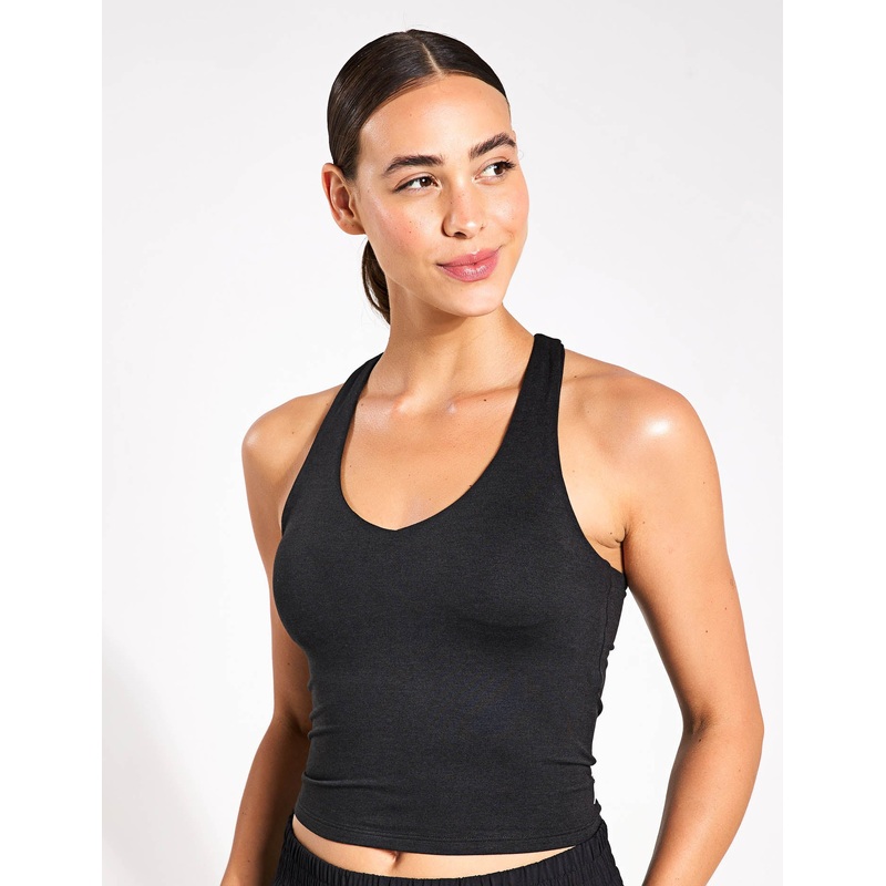 Halo Performance Crop 2.0 – Black Heather