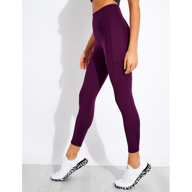 High Waisted 7/8 Pocket Legging – Plum