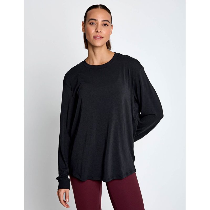 One Relaxed Dri-FIT Long-Sleeve Top – Black