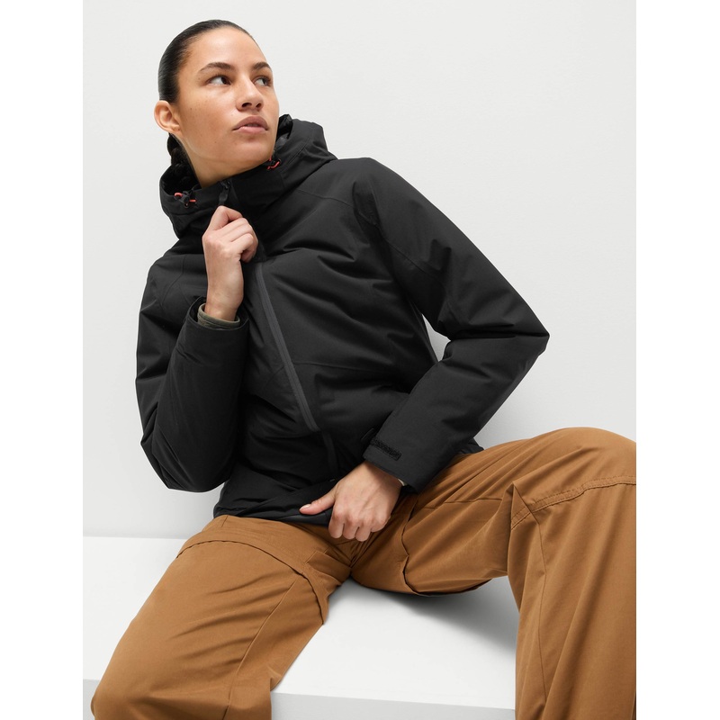 Padded Waterproof Hooded Jacket – Black