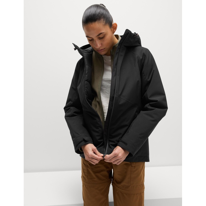 Padded Waterproof Hooded Jacket – Black