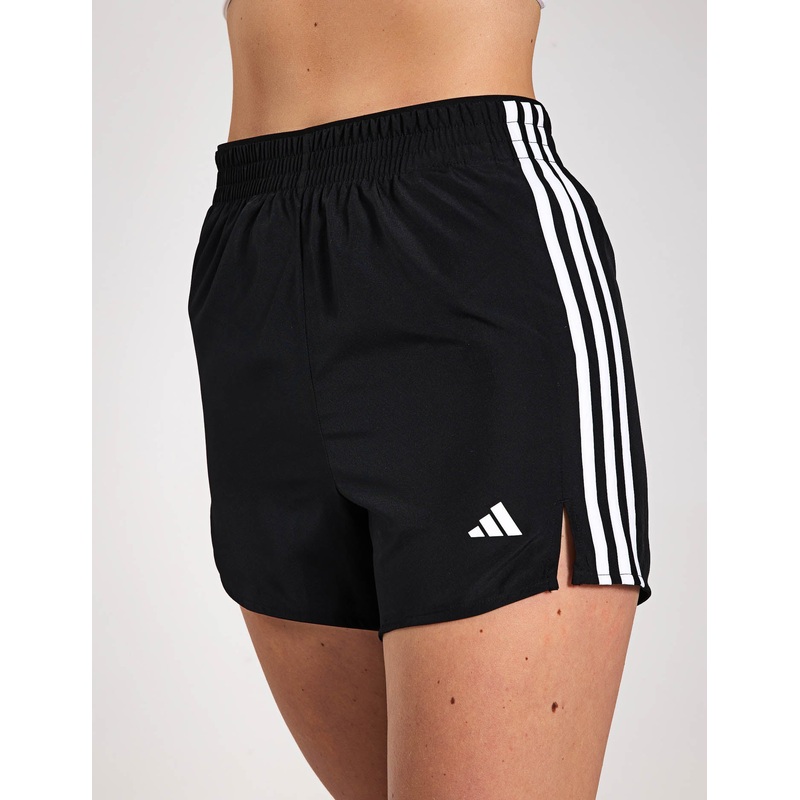 3-Stripes High Waisted Shorts – Black/White