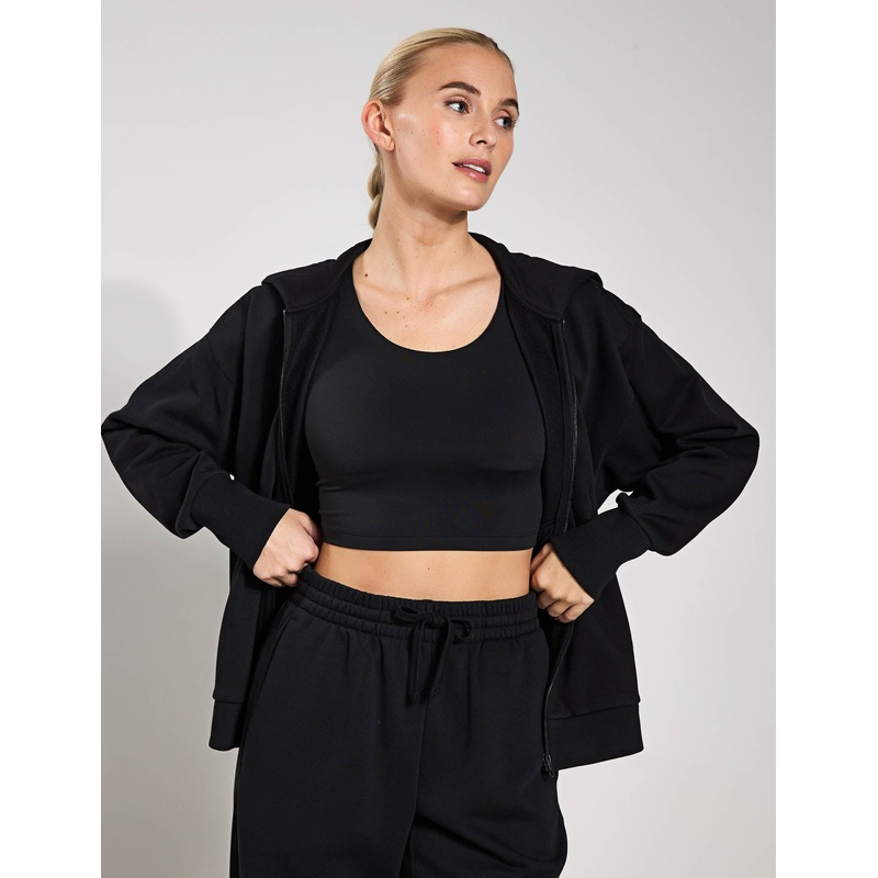 ALL SZN Fleece Full-Zip Hoodie – Black