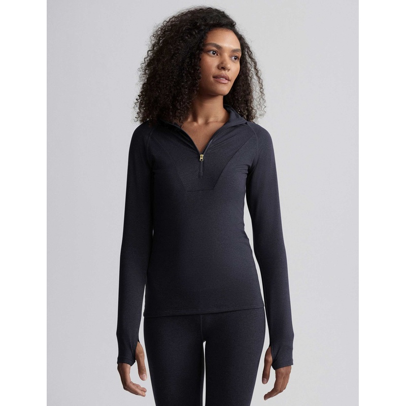 Always Warm Half-Zip Base Layer Top – Black Marl