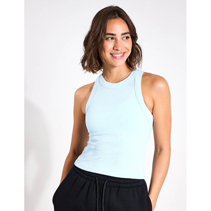 Harmony Ribbed Tank – Light Blue