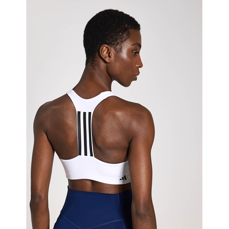 Powerimpact Training Medium-Support 3-Stripes Bra – White