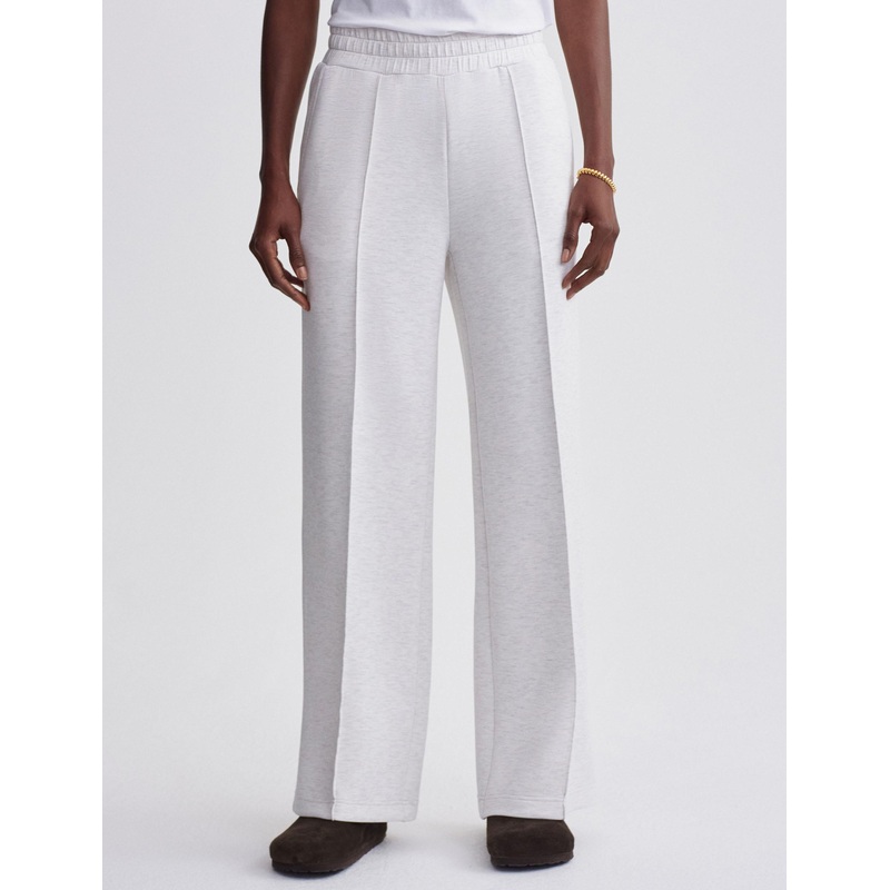 The Wide Leg Pant 30″ – Ivory Marl