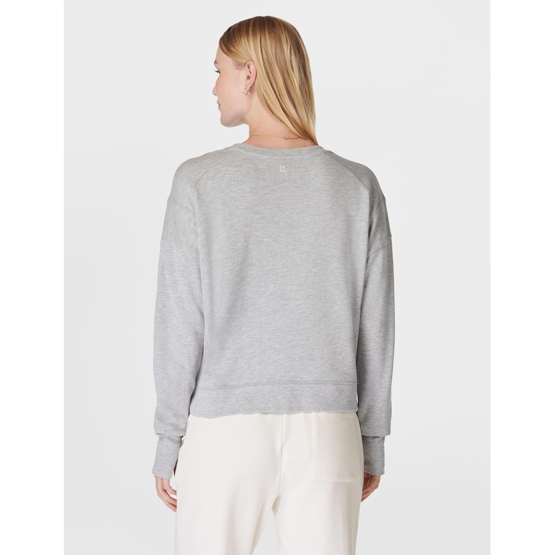 After Class Crop Sweatshirt – Light Grey Marl