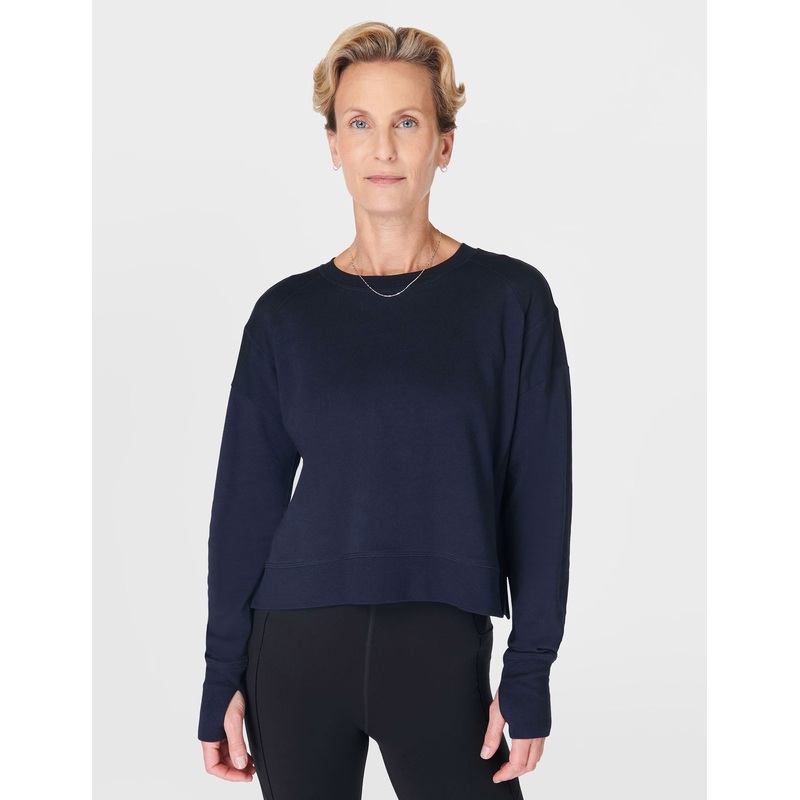 After Class Crop Sweatshirt – Navy Blue
