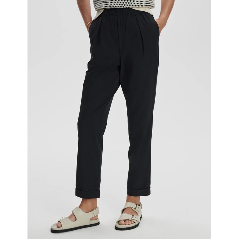 Alana Slim Tapered Cuff Pant 27″ – Black