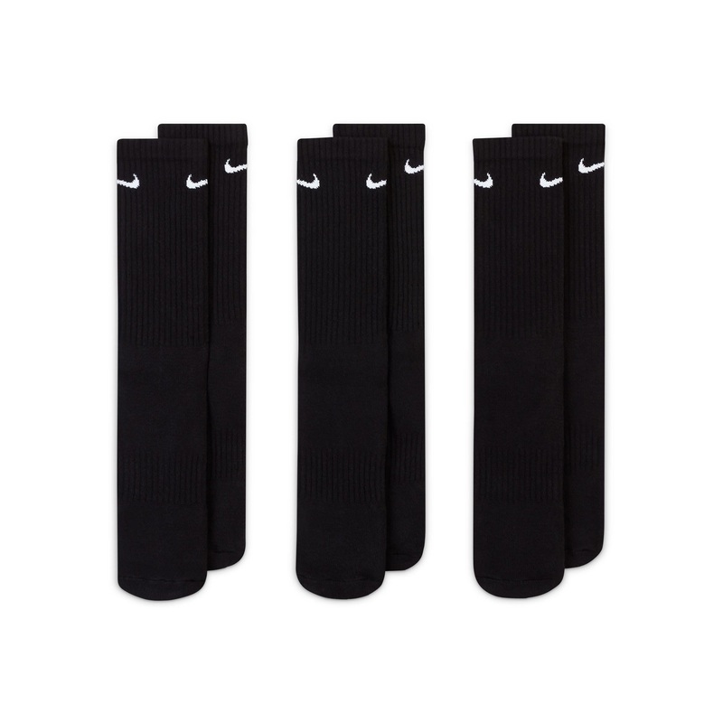 Everyday Cushioned Training Crew Socks (3 Pairs) – Black/White