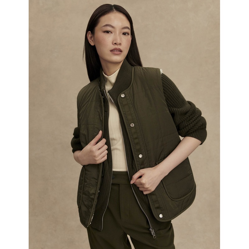 Audrea Reversible Gilet – Sandshell/Forest Night