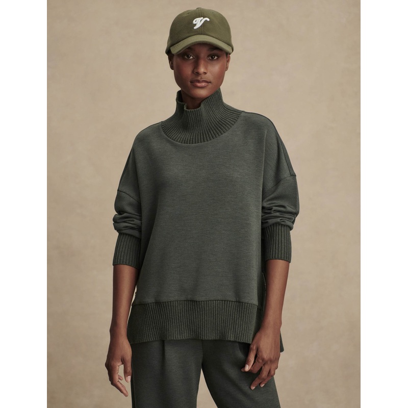 Barker High Neck Sweat – Olive Marl