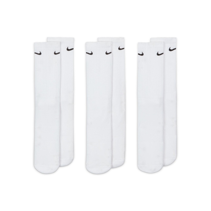 Everyday Cushioned Training Crew Socks (3 Pairs) – White/Black